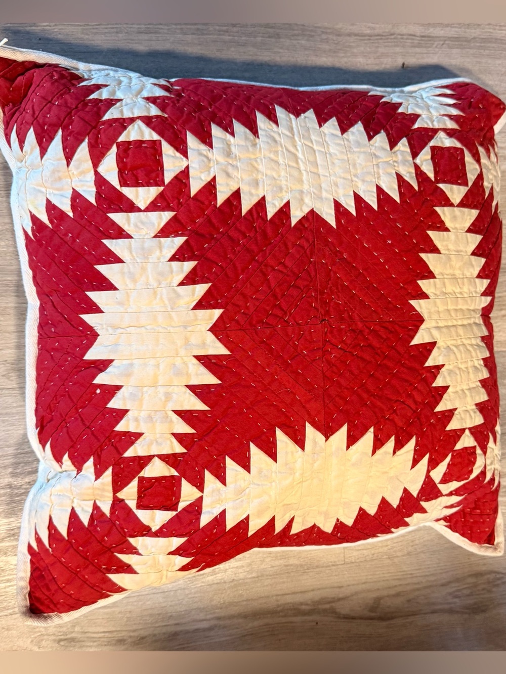 Chaps Ralph Lauren "French Riviera" Pineapple Log Cabin Quilted Pillow Sham.